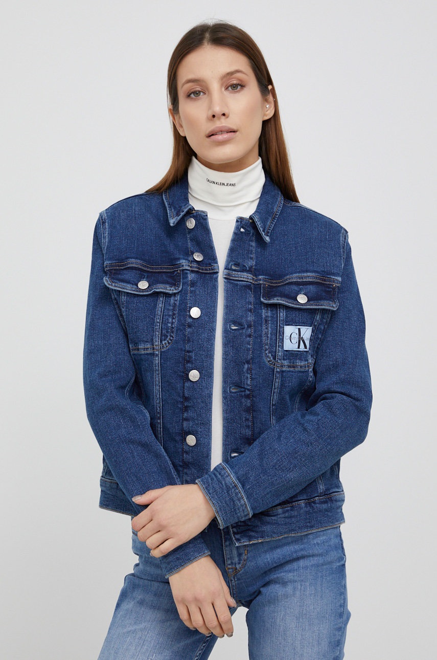 

Дънково яке Calvin Klein Jeans дамско в тъмносиньо с преходна изолация, Тъмносин