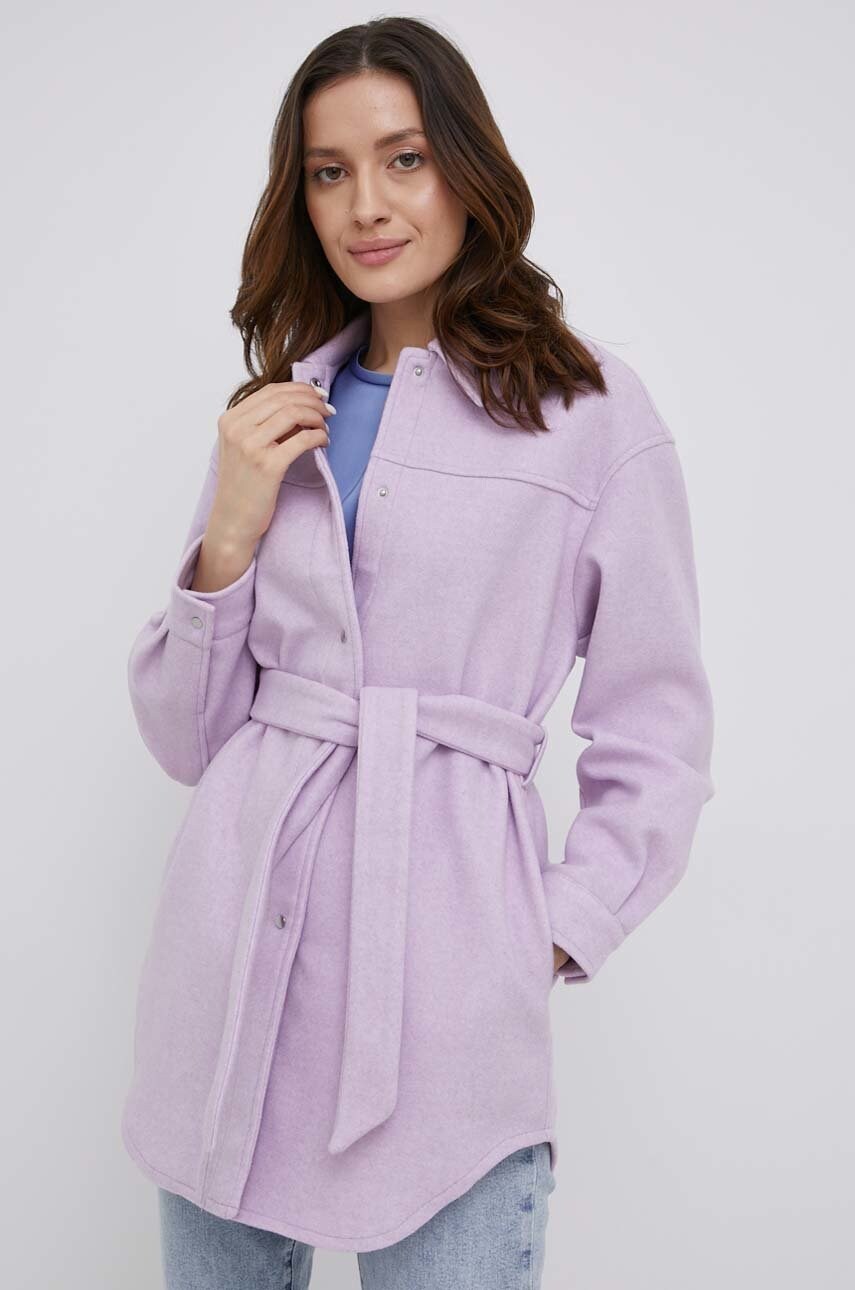 Vero Moda camasa femei, culoarea violet, relaxed answear.ro