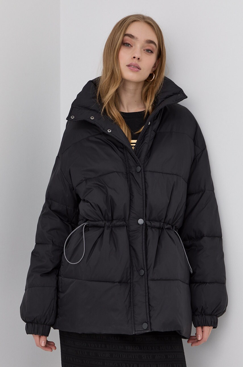 Bimba Y Lola Geacă de puf femei, culoarea negru, de iarnă, oversize