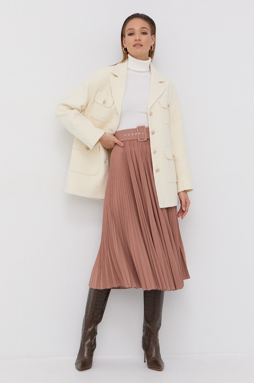 

Пальто з домішкою вовни Miss Sixty колір кремовий перехідне oversize