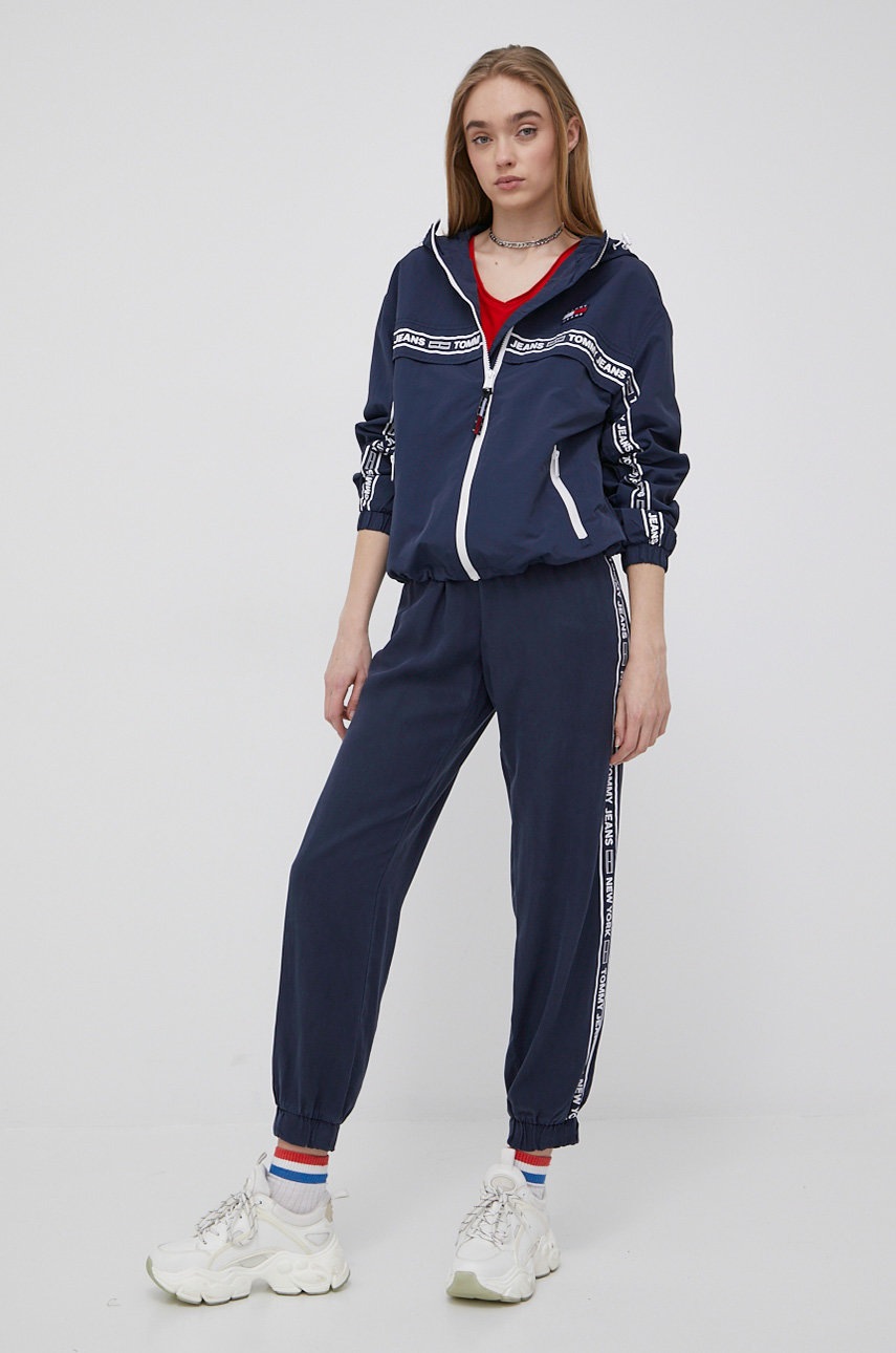 

Куртка Tommy Jeans женская цвет синий переходная