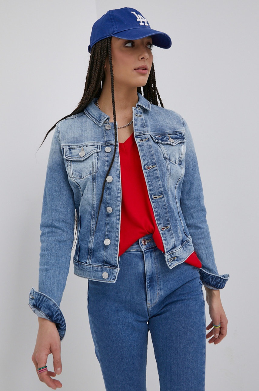 

Дънково яке Tommy Jeans Vivianne дамско с преходна изолация, Син