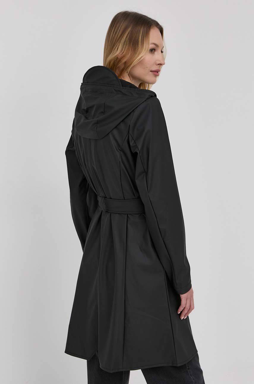 Rains Geacă 18130 Curve Jacket Femei, Culoarea Negru, De Tranziție 18130.01-Black
