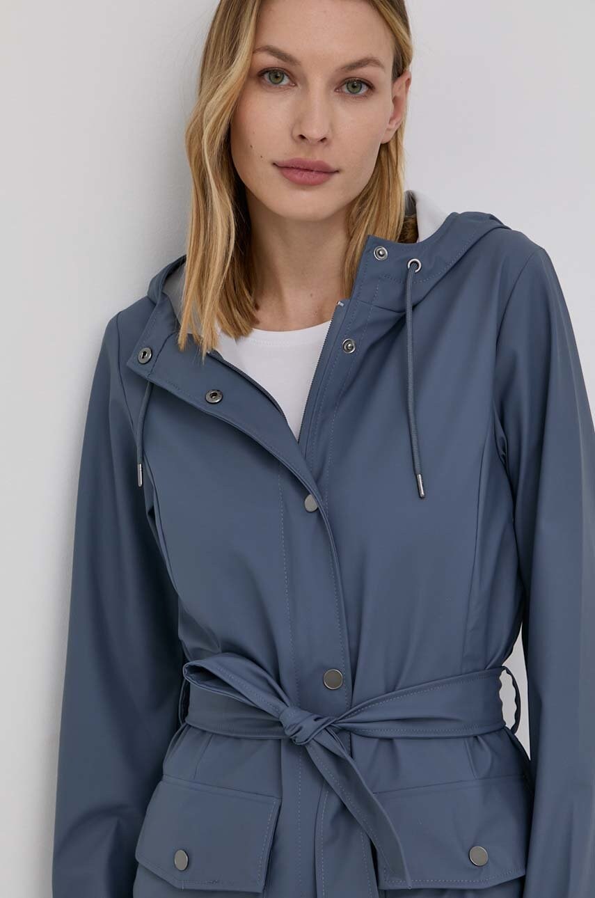 Rains geaca 18130 curve jacket femei, culoarea violet, de tranzitie