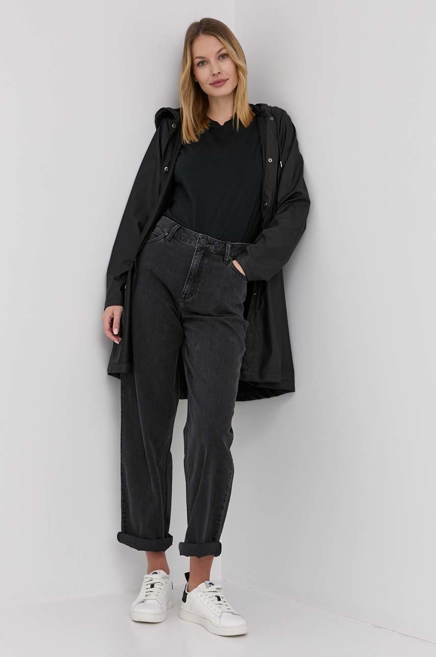 

Куртка Rains 18340 A-line Jacket жіноча колір чорний перехідна