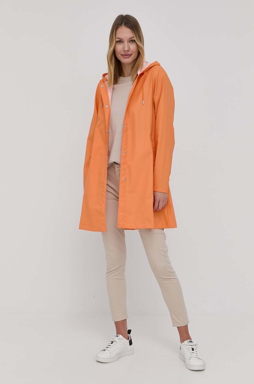 

Куртка Rains 18340 A-line Jacket жіноча колір помаранчевий перехідна