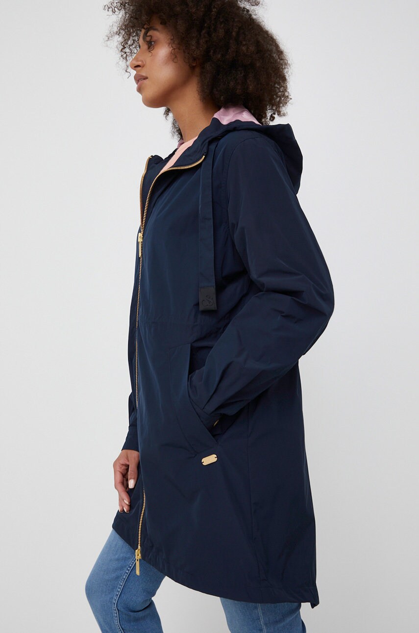 Scotch & soda hanorac femei, culoarea albastru marin, de tranzitie