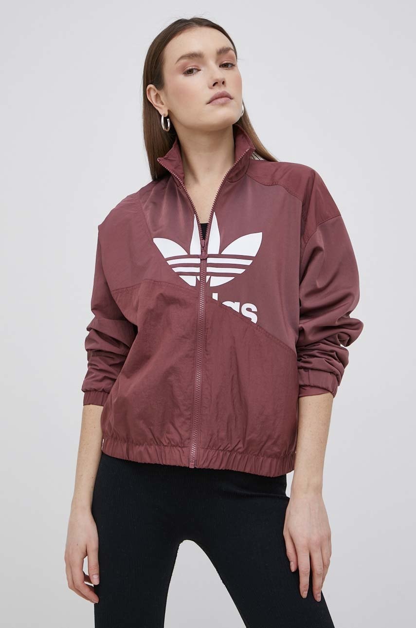 Levně Bunda adidas Originals Adicolor HC7053 dámská, fialová barva, přechodná, HC7053-QUICRI