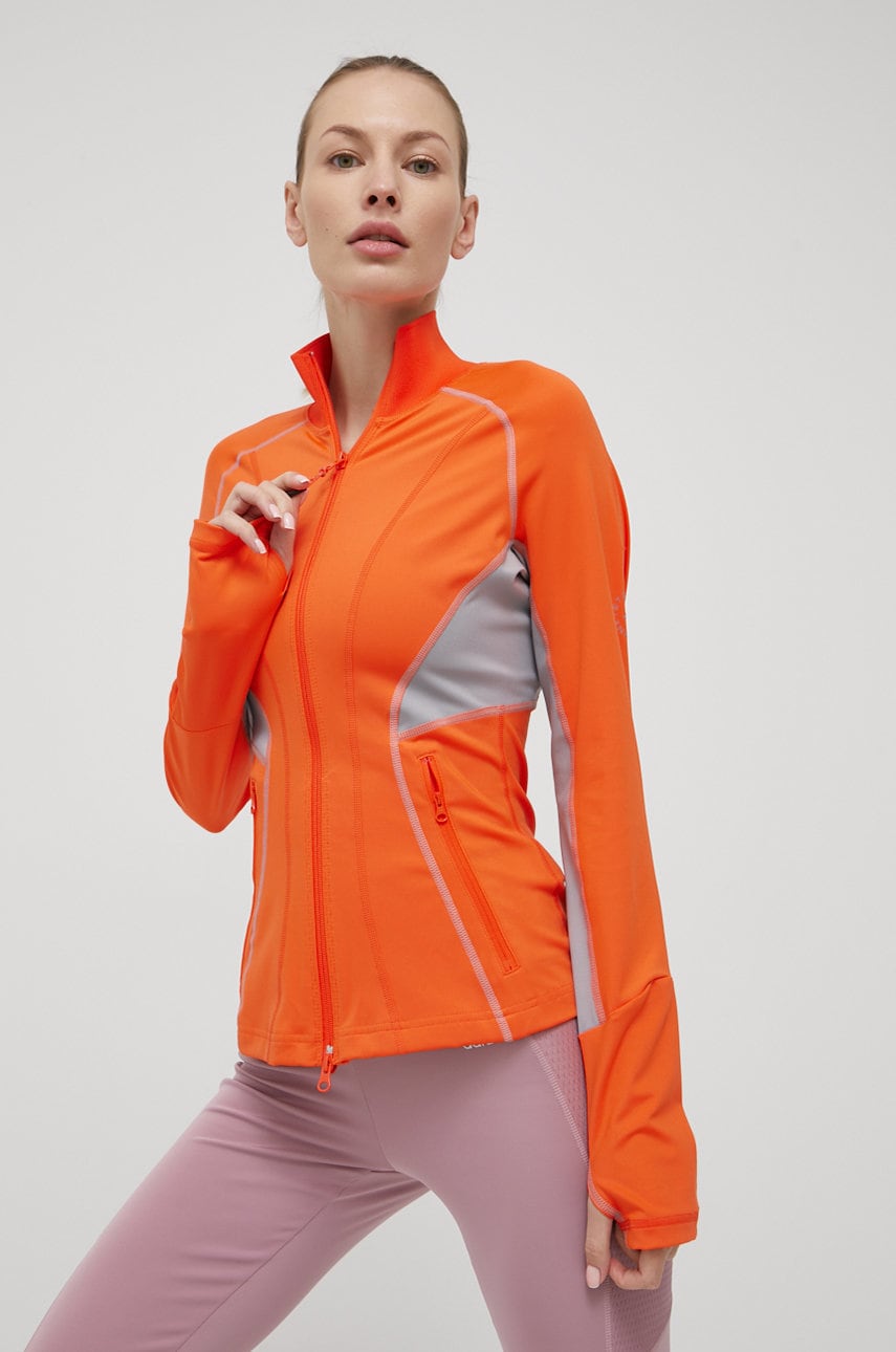 Adidas by stella mccartney hanorac de antrenament truepurpose femei, culoarea portocaliu, modelator