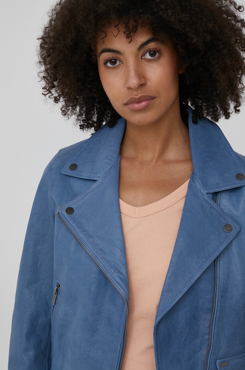 Pepe jeans geaca ramones de piele fify femei, de tranzitie