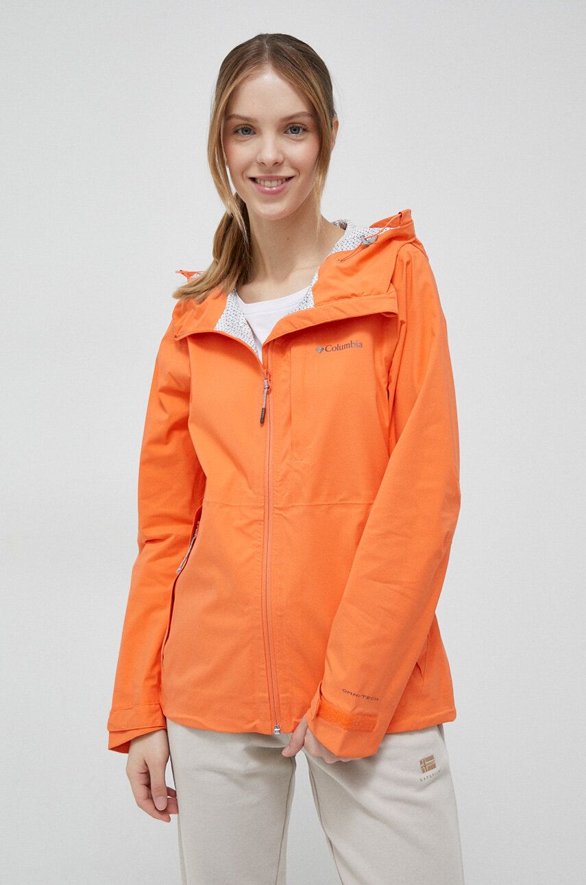 Levně Outdoorová bunda Columbia Omni-Tech Ampli-Dry oranžová barva