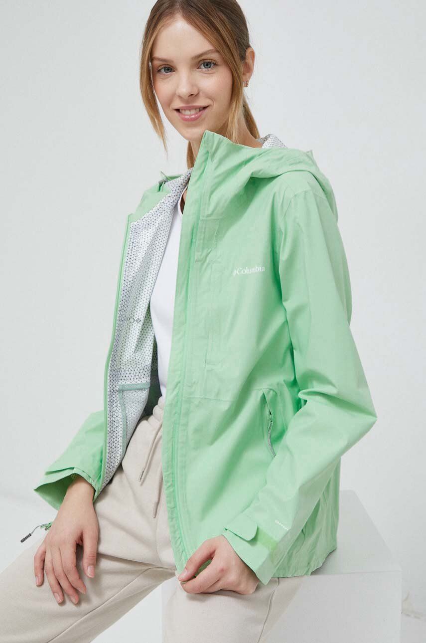 Outdoorová bunda Columbia Omni-Tech Ampli-Dry zelená barva - zelená -  Hlavní materiál: 100 % N