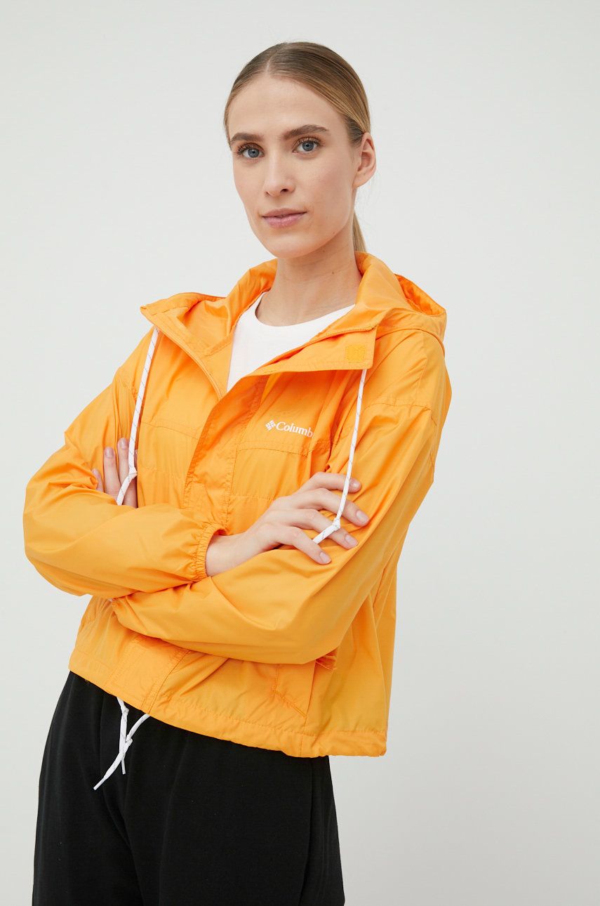 Columbia geaca outdoor Flash Challenger culoarea portocaliu answear.ro imagine megaplaza.ro
