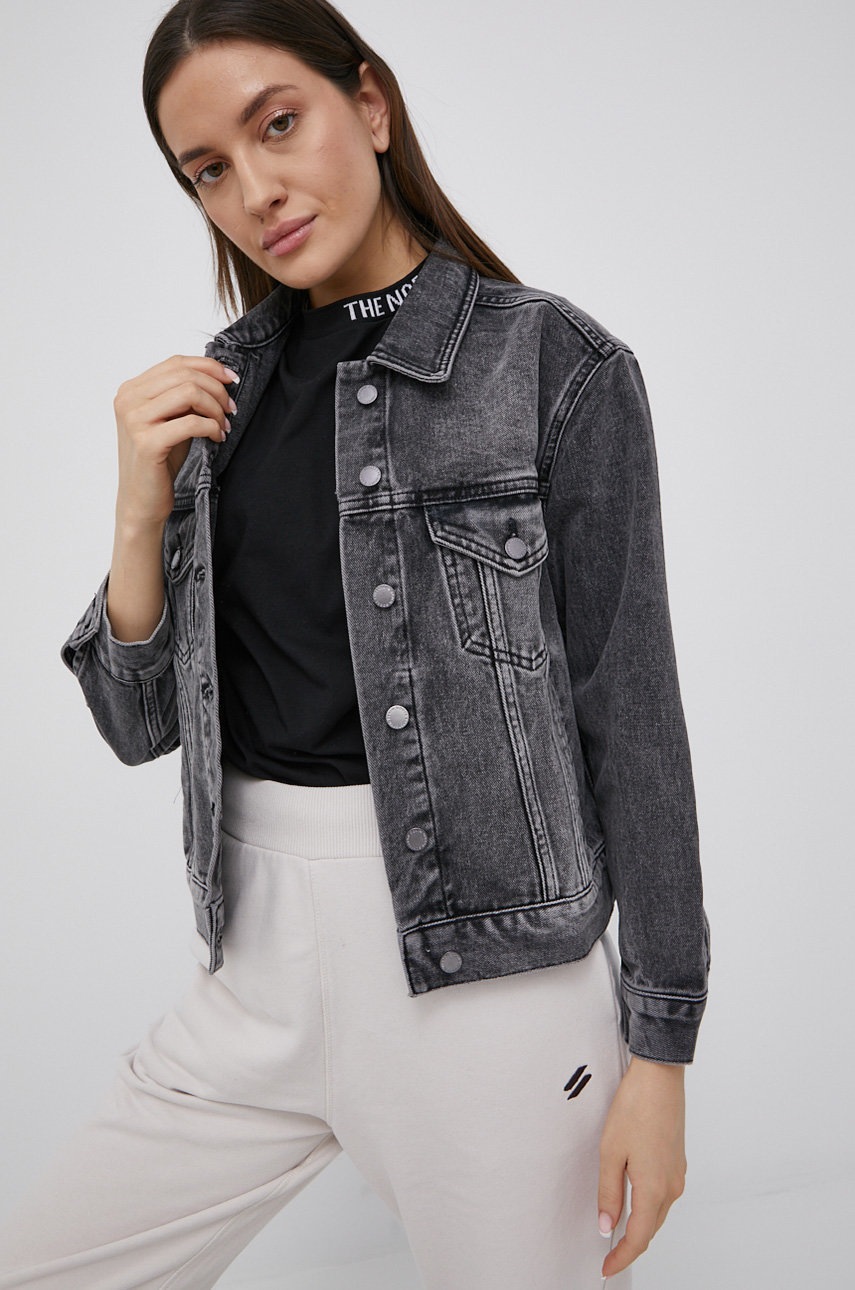 

Дънково яке Superdry дамска в сиво с преходна изолация, Сив
