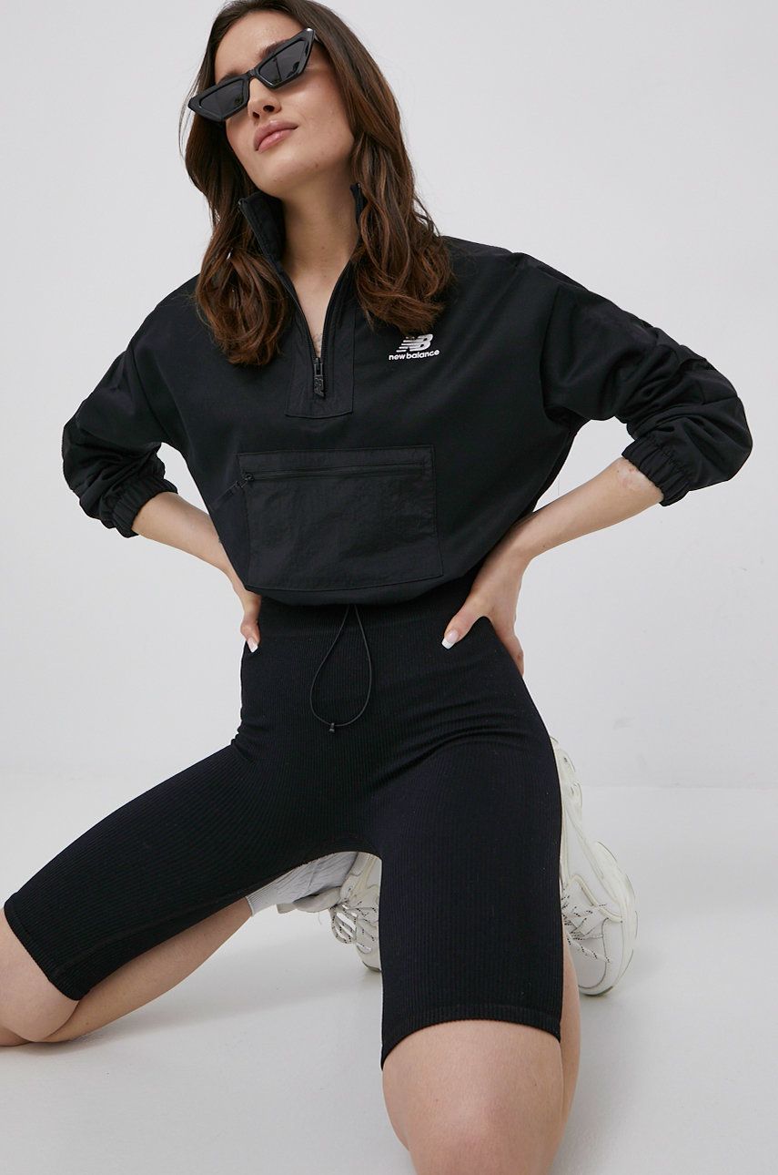New Balance geaca WJ21501BK femei, culoarea negru, de tranzitie, oversize answear.ro imagine noua