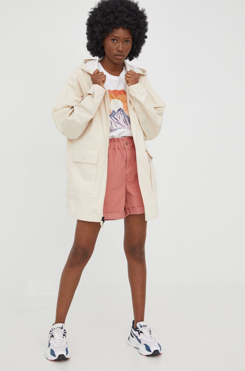 New Balance geaca femei, culoarea bej, de tranzitie, oversize answear.ro imagine 2022 13clothing.ro
