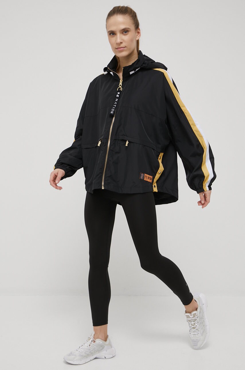 P.E Nation geaca Backswing femei, culoarea negru, de tranzitie, oversize answear.ro