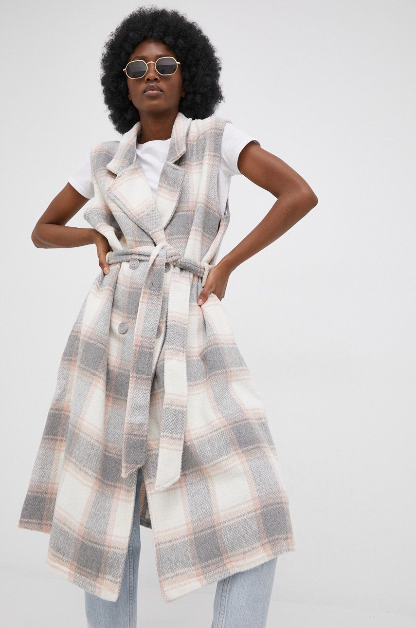 Brave Soul palton femei, culoarea gri, de tranzitie imagine reduceri black friday 2021 answear.ro
