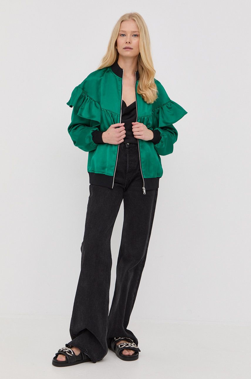 Karl Lagerfeld geaca femei, culoarea verde, de tranzitie 2023 ❤️ Pret Super answear imagine noua 2022
