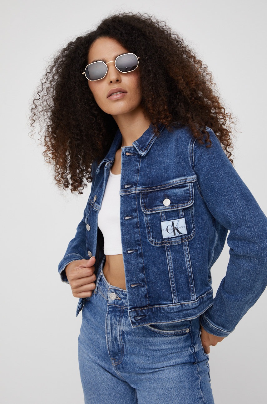 

Дънково яке Calvin Klein Jeans в тъмносиньо с преходна изолация, Тъмносин