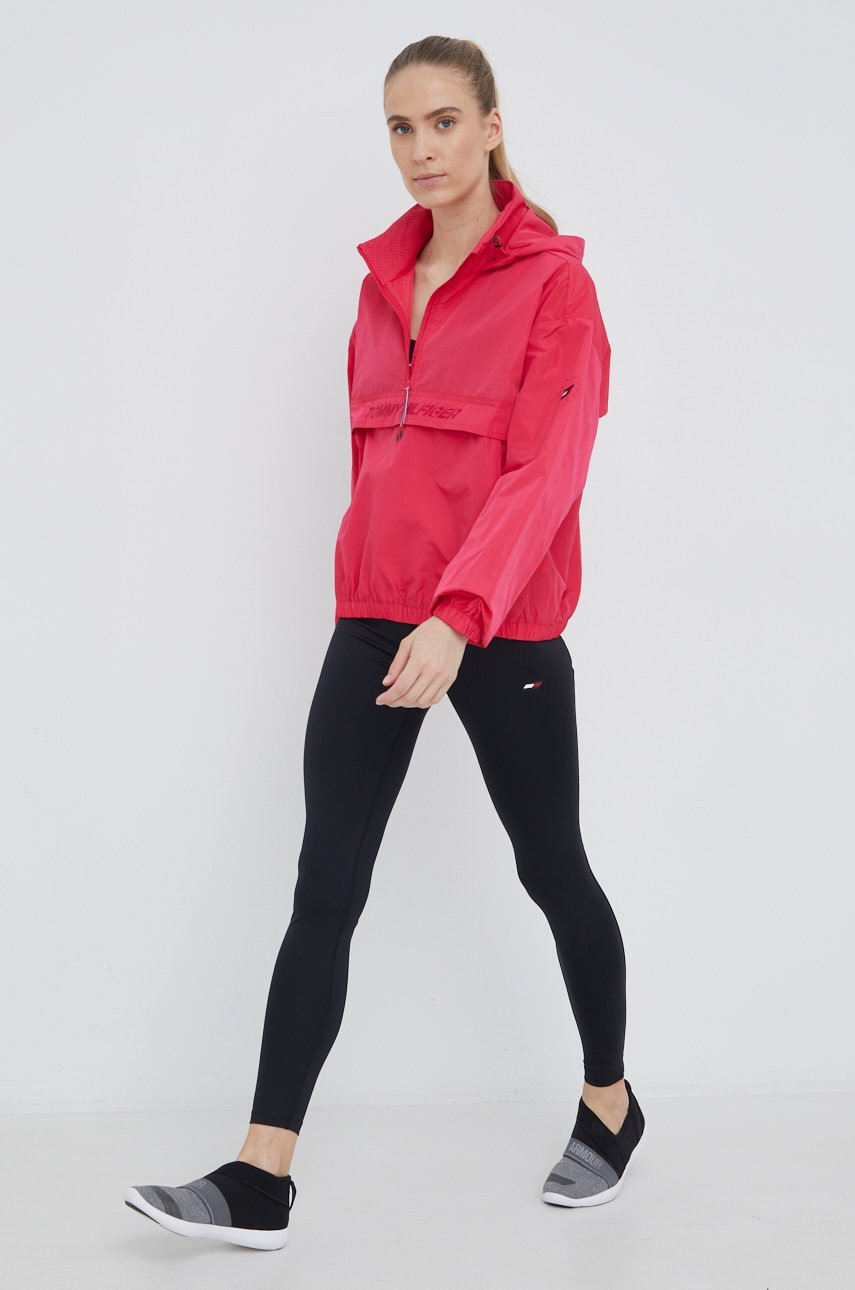 

Дождевик Tommy Hilfiger женская цвет розовый переходная oversize