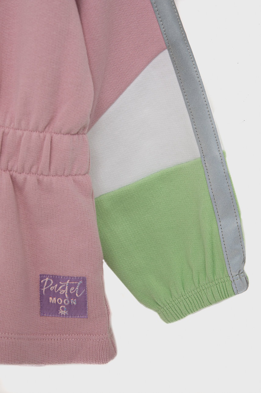 

Дитяча бавовняна кофта United Colors of Benetton колір рожевий однотонна