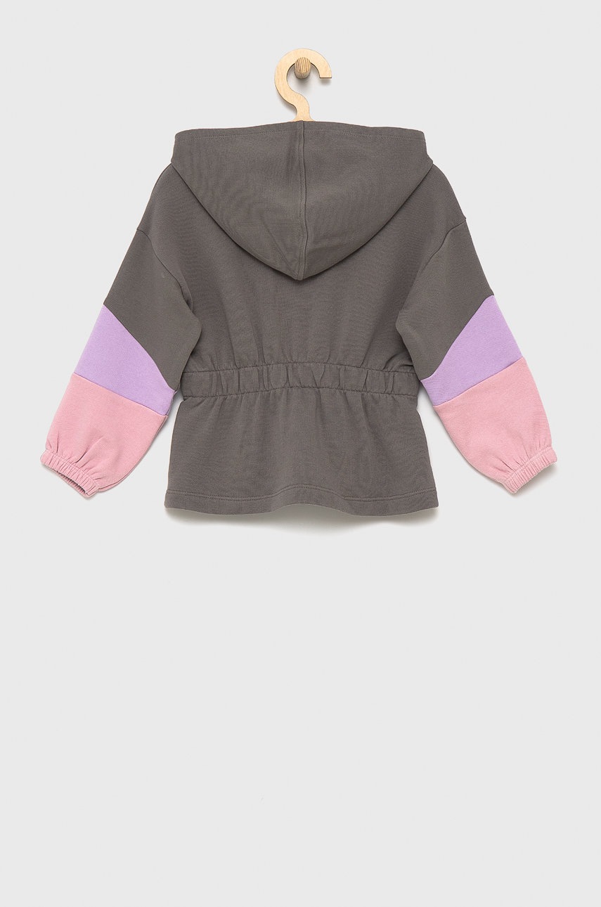

Детская хлопковая кофта United Colors of Benetton цвет серый однотонная