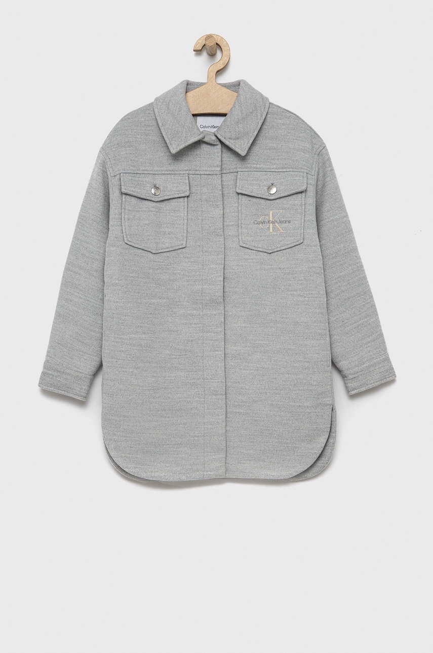 

Детско яке Calvin Klein Jeans в сиво, Сив