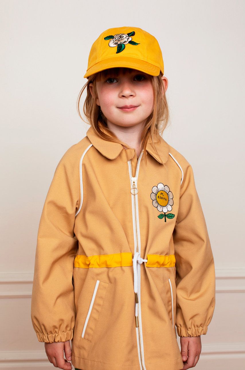 Dětská bunda Mini Rodini béžová barva - béžová -  Hlavní materiál: 65 % Recyklovaný polyester