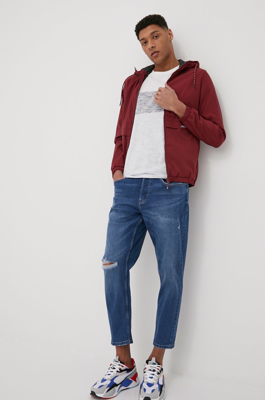 

Куртка Jack & Jones чоловіча колір бордовий перехідна