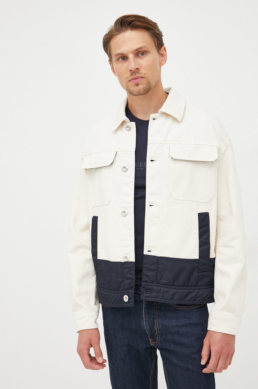 

Куртка Emporio Armani чоловіча колір бежевий перехідна oversize