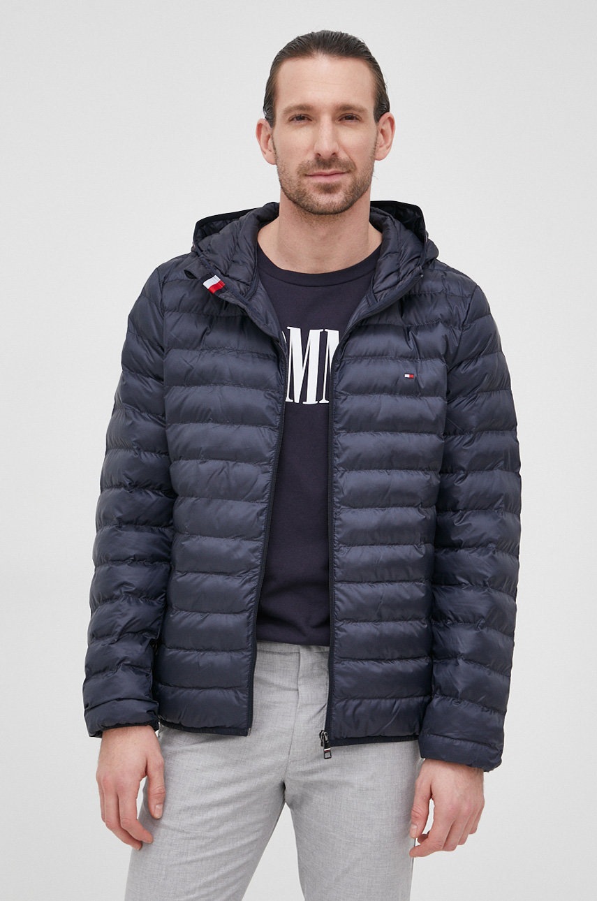 

Яке Tommy Hilfiger мъжка в тъмносиньо с преходна изолация, Тъмносин
