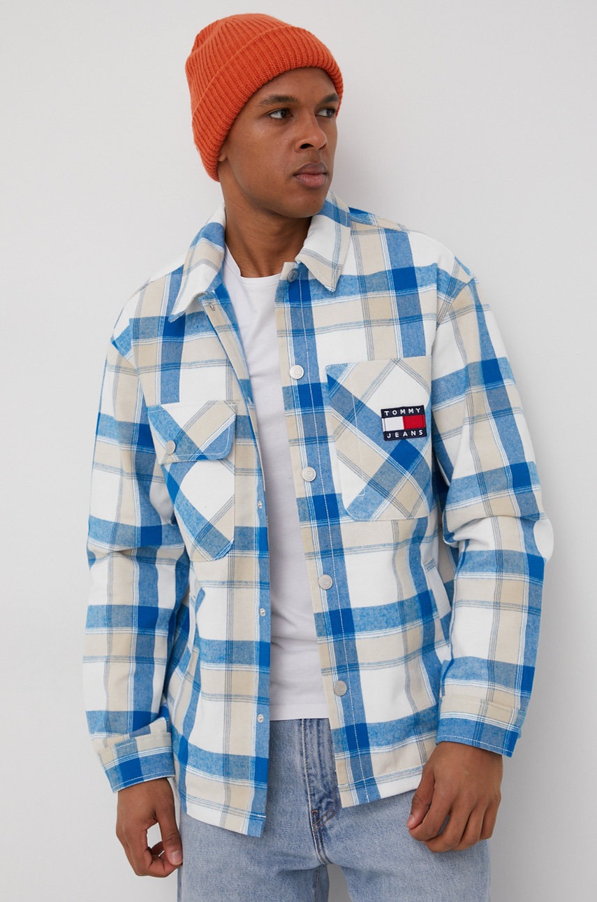 

Куртка Tommy Jeans чоловіча колір білий перехідна