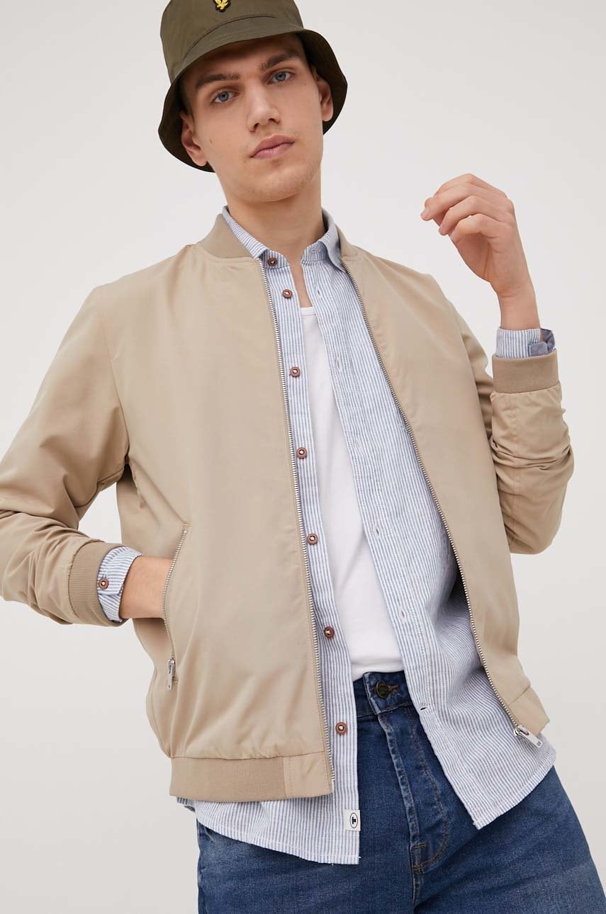Produkt by jack & jones geaca bomber barbati, culoarea bej, de tranzitie