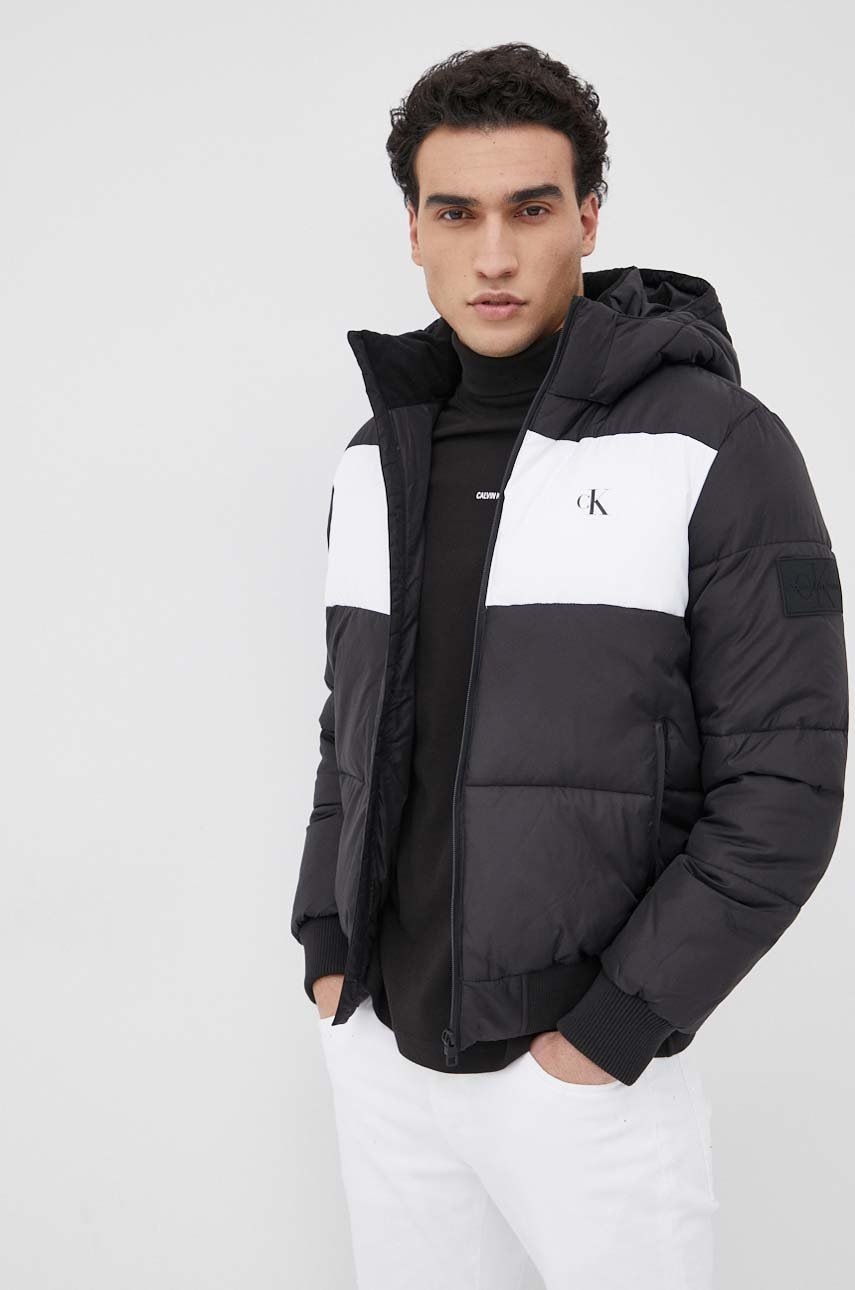 

Яке Calvin Klein Jeans мъжка в черно със зимна изолация, Черен