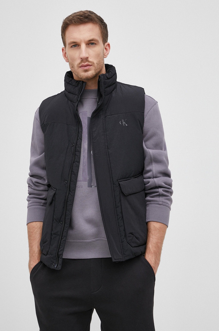 

Елек Calvin Klein Jeans мъжки в черно със зимна изолация, Черен