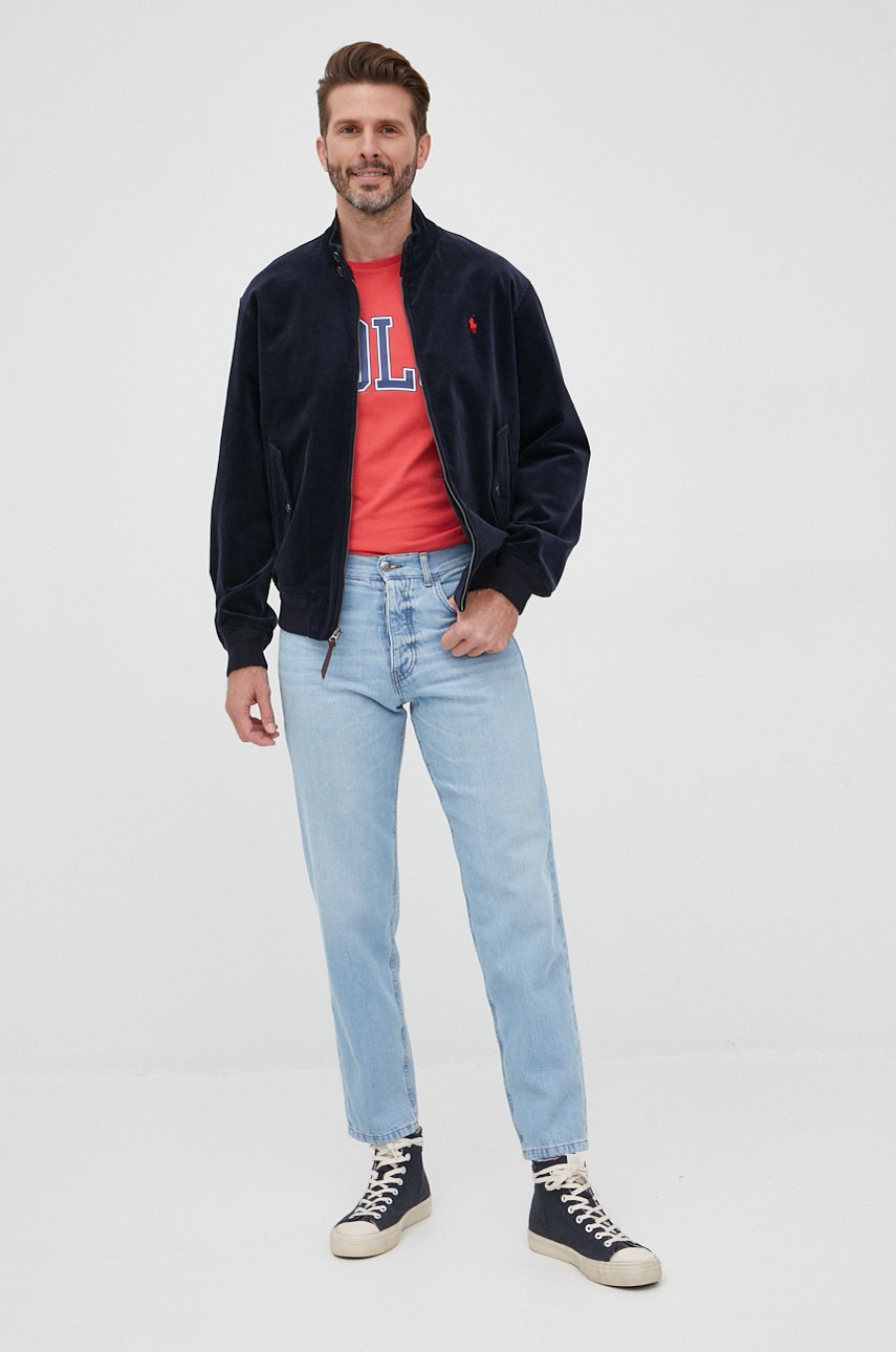 

Вельветова куртка Polo Ralph Lauren колір синій перехідна