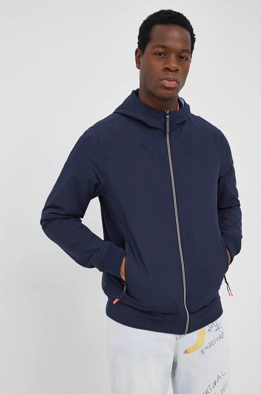 Scotch & soda geaca barbati, culoarea albastru marin, de tranzitie