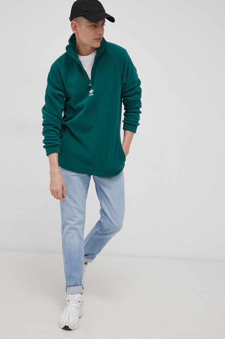 

Кофта adidas Originals Adicolor мужская цвет зелёный гладкая