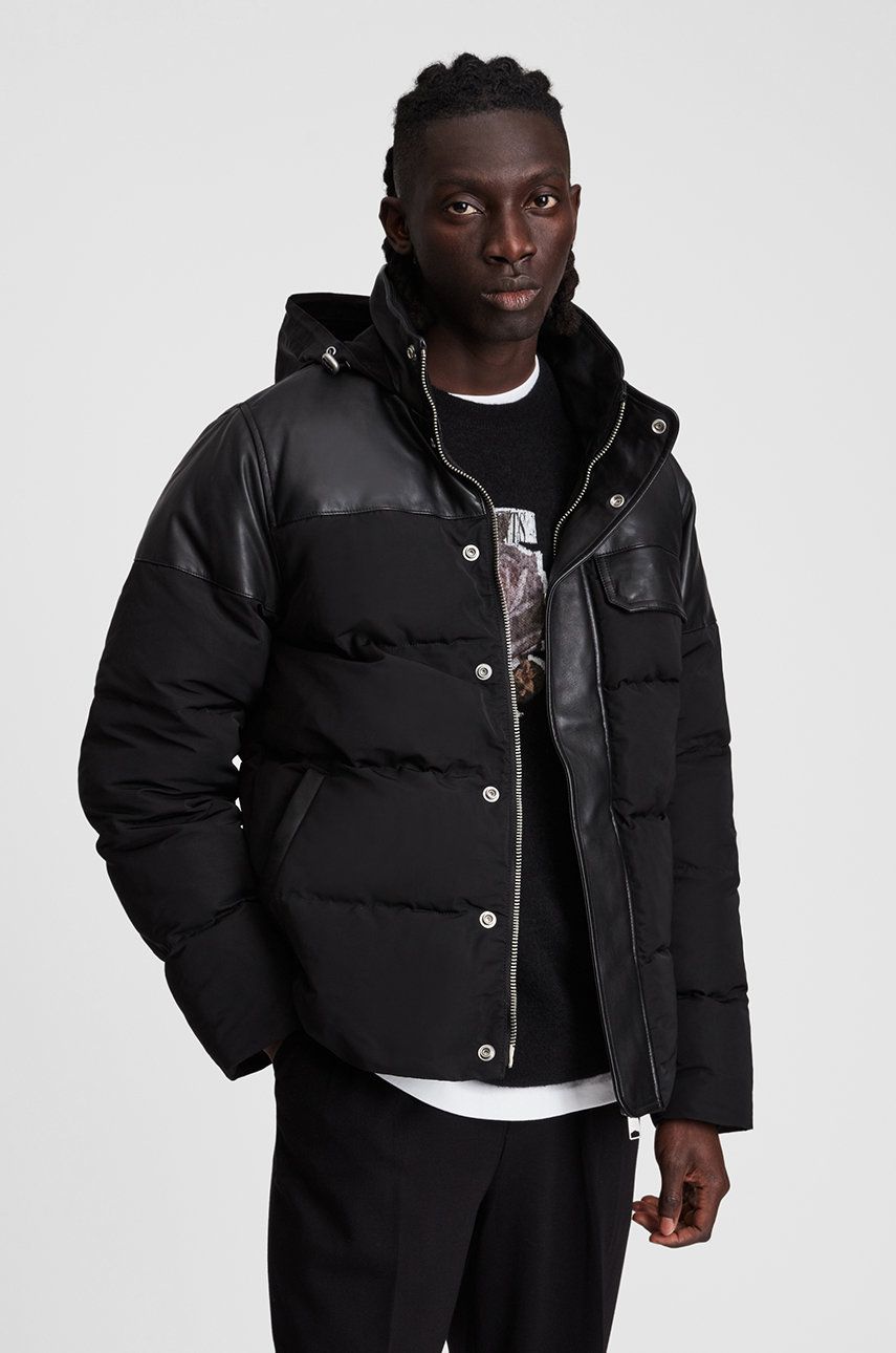 AllSaints Geacă Woodrow bărbați, culoarea negru, de iarnă 2022 ❤️ Pret Super answear imagine noua 2022
