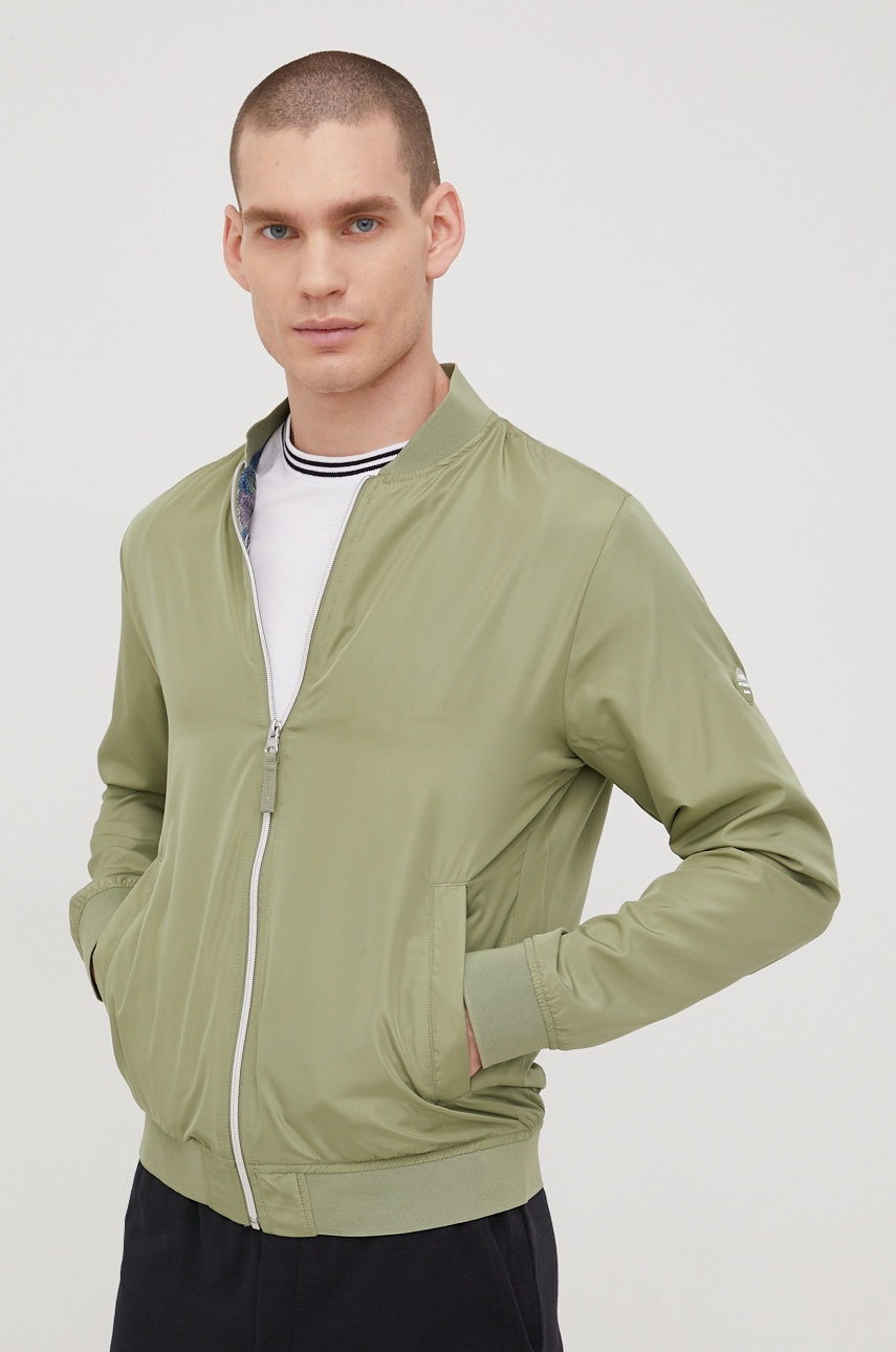 Jack & jones geaca bomber barbati, culoarea verde, de tranzitie