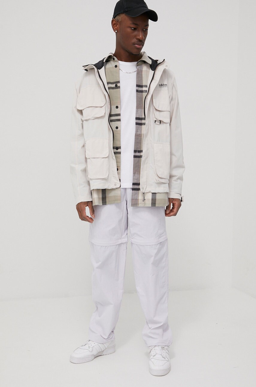 

Куртка adidas Originals мужская цвет бежевый переходная oversize