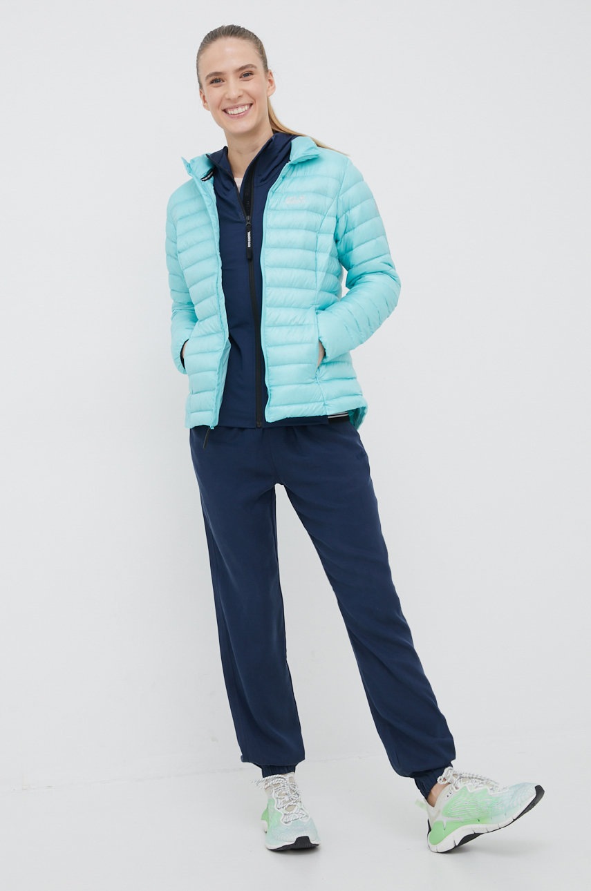 

Спортивна пухова куртка Jack Wolfskin Jwp Down колір бірюзовий