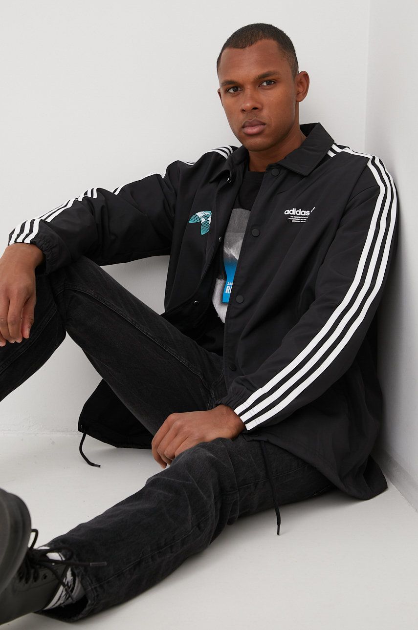 Adidas Originals kurtka HF4895 męska kolor czarny przejściowa