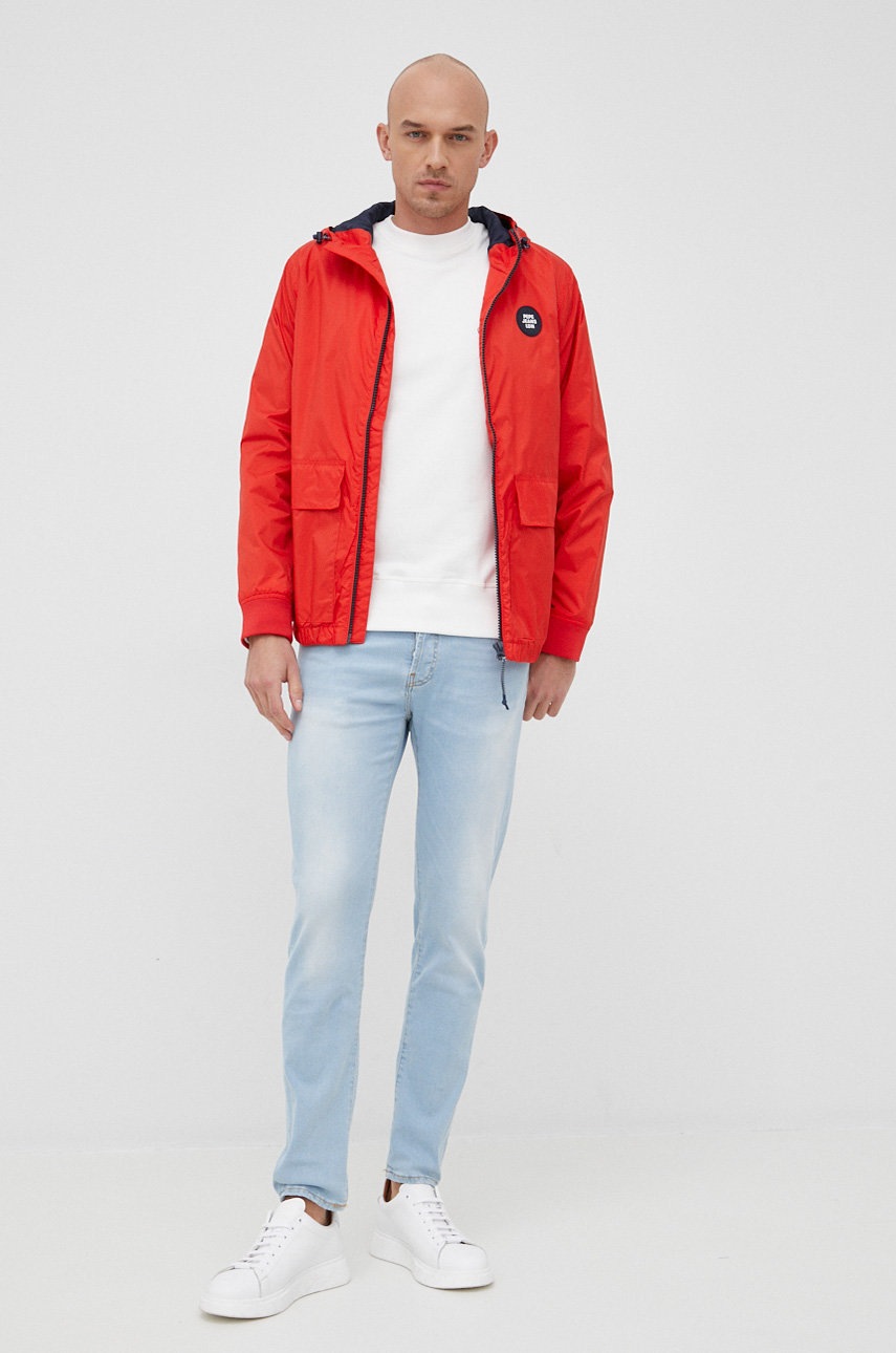

Куртка Pepe Jeans LUCAS чоловіча колір червоний перехідна