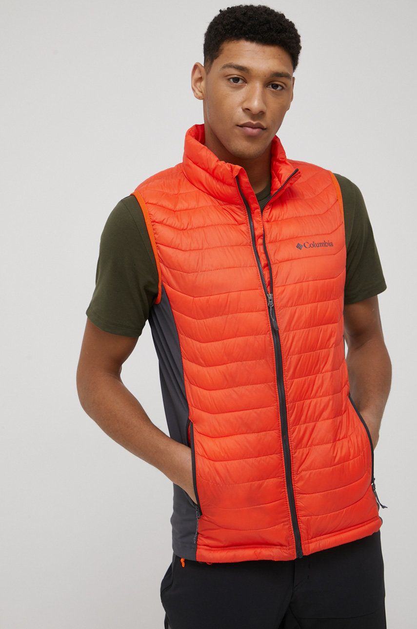 Columbia vesta sport Powder Pass culoarea portocaliu, de tranzitie answear.ro