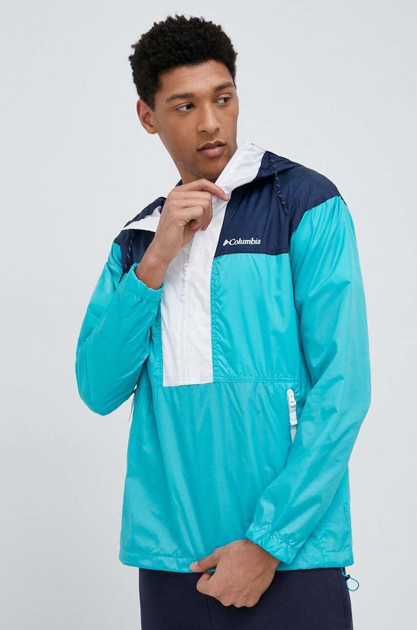 Columbia windbreaker Flash Challenger culoarea turcoaz, 1988723