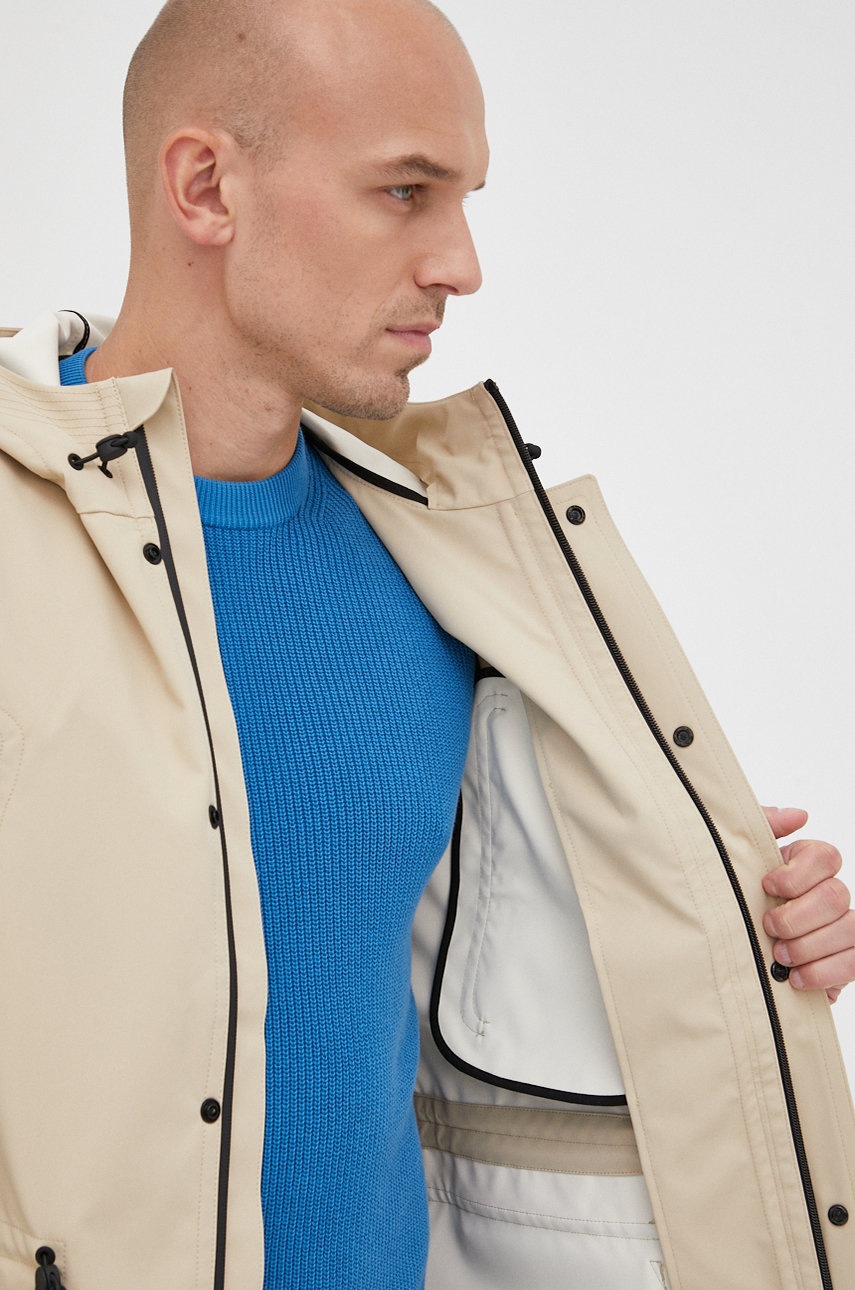 Μπουφάν Sisley ανδρικό, χρώμα: μπεζ φωτογραφία