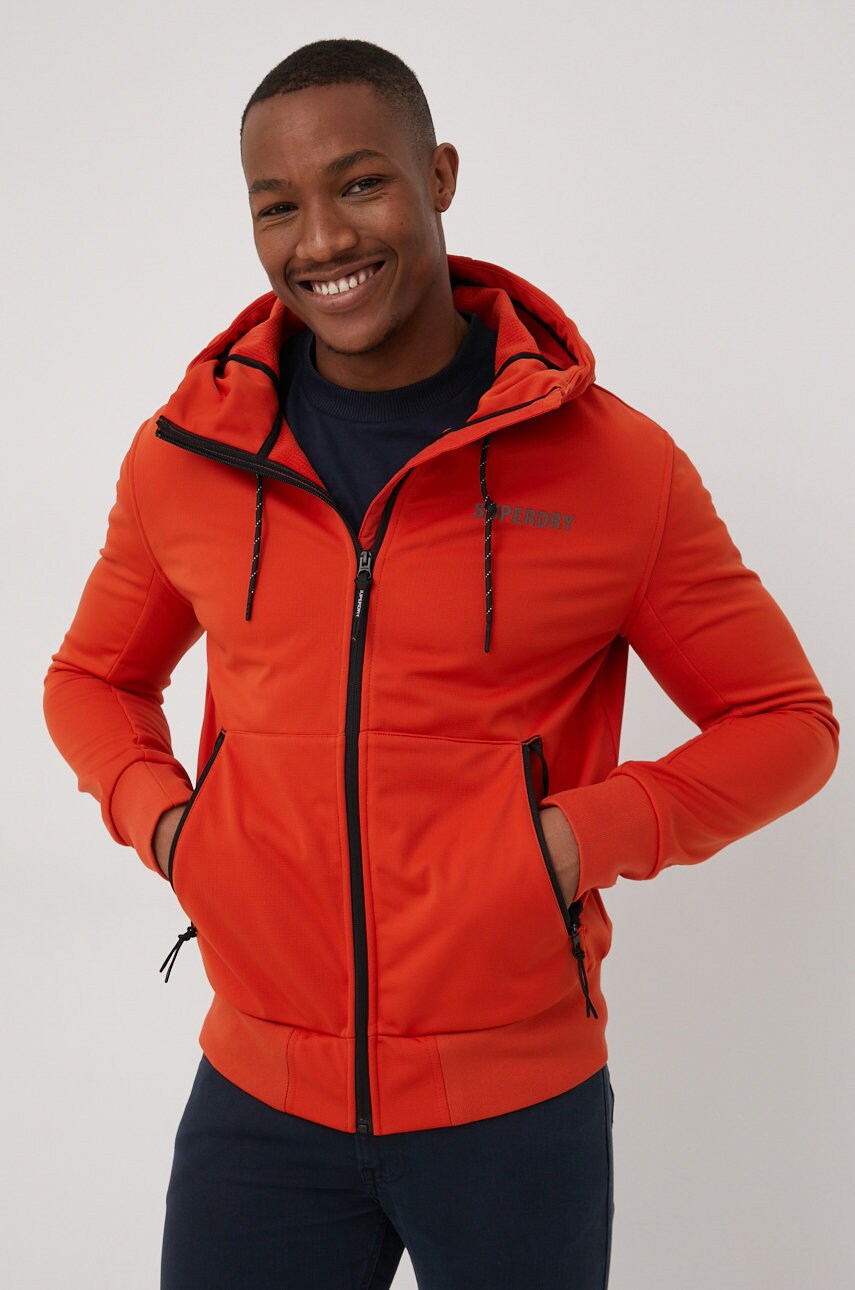 Superdry geaca barbati, culoarea portocaliu, de tranzitie