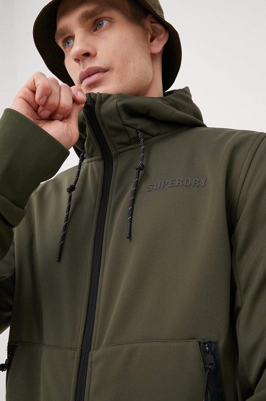 

Яке Superdry в зелено с преходна изолация, Зелен